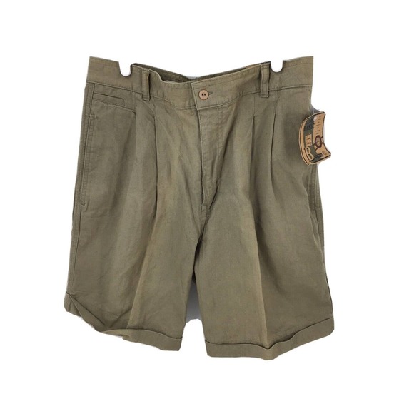 Bugle Boy Other - Bugle Boy Mens Shorts Size 32 Vincente Nesi Pleated Cuffed Ramie & Cotton New